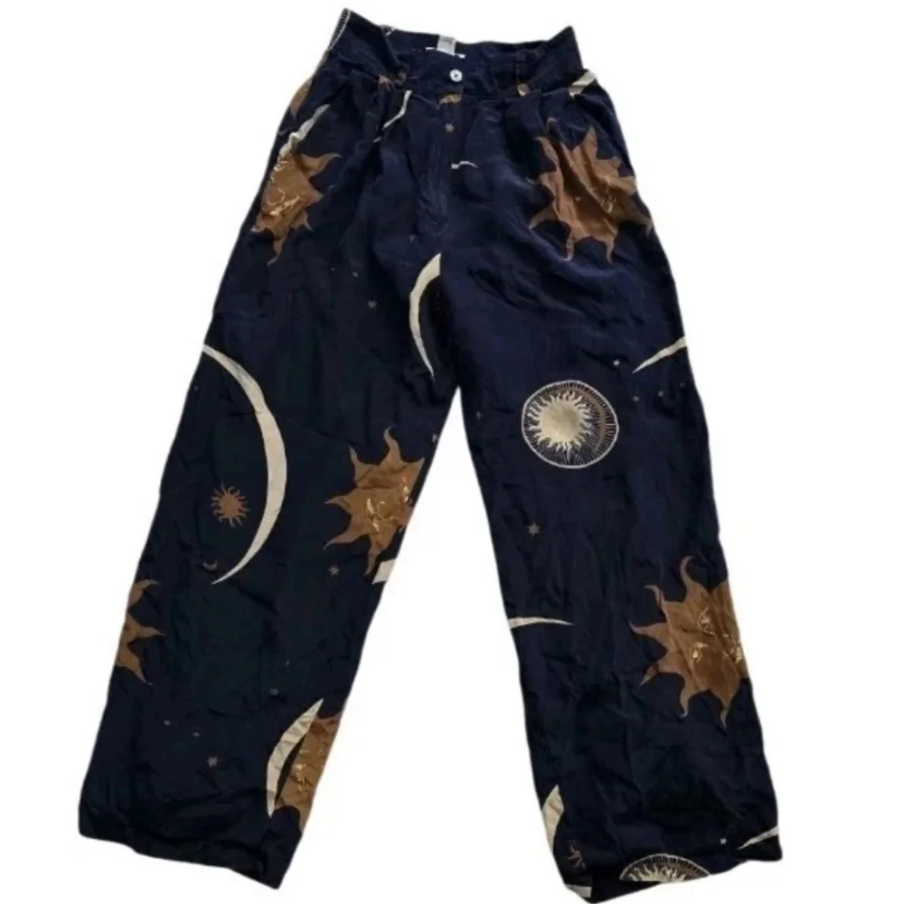 Dior Navy Blue Celestial Print Wide-Leg Pants